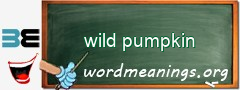 WordMeaning blackboard for wild pumpkin